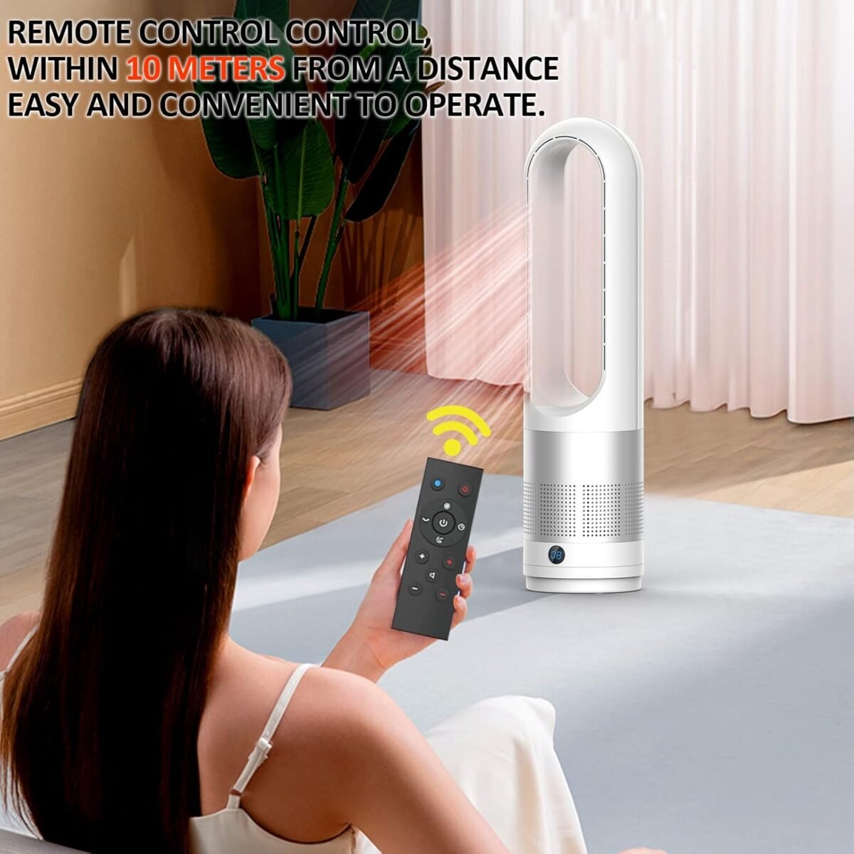 1746643702 bladeless tower fan 1400w space heater 40w cooler fan combo with re.jpg