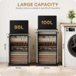 1746785908 soledi laundry hamper with lid 100l large tall collapsible laundry b.jpg
