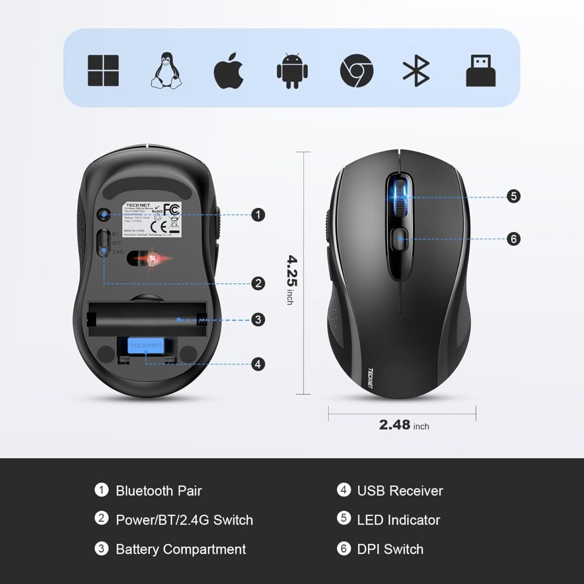 1746822614 tecknet bluetooth mouse 4000dpi wireless mouse for laptop 2 in 1bt 5.jpg