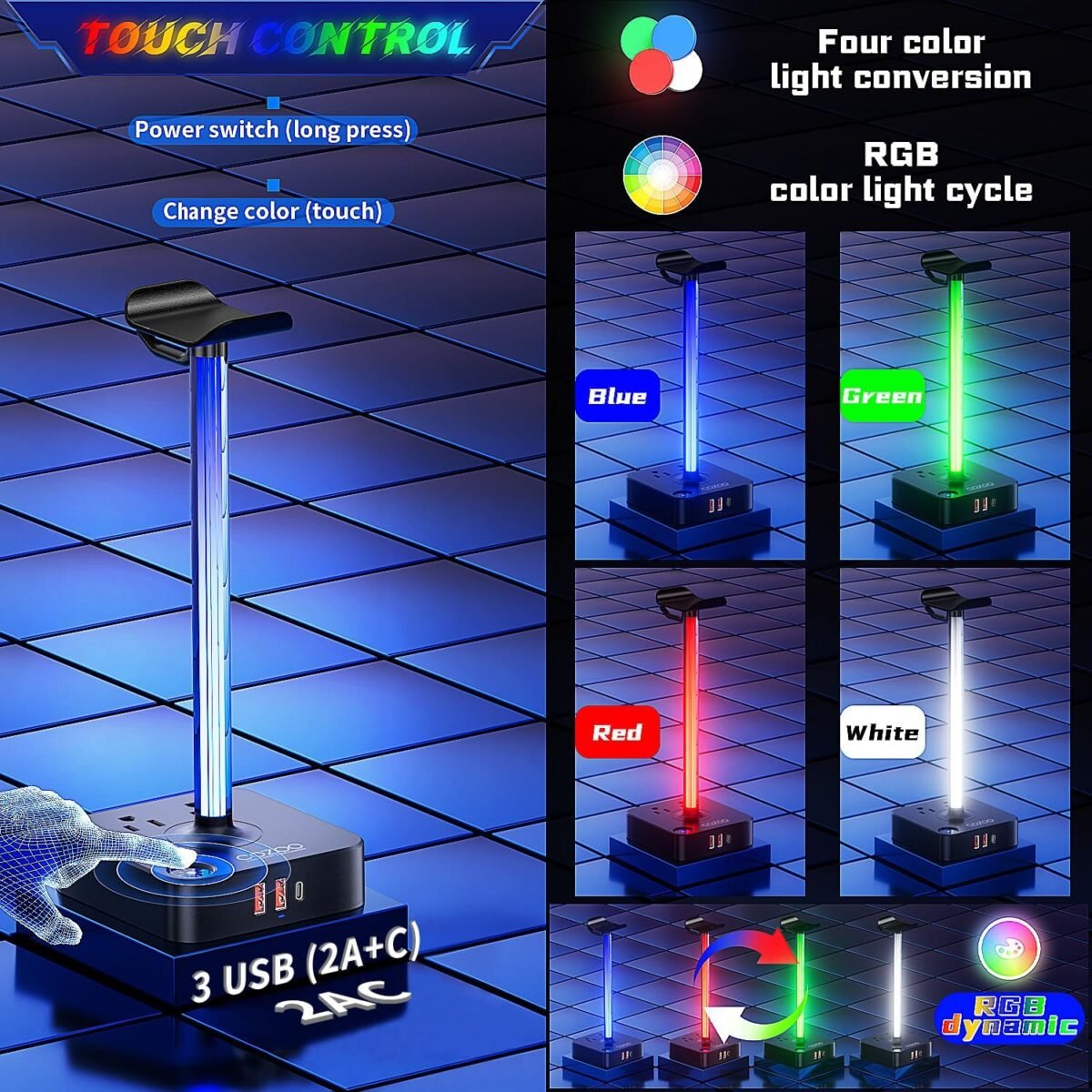 1746825902 rgb headphone stand with usb charger cozoo desktop gaming headset hold.jpg