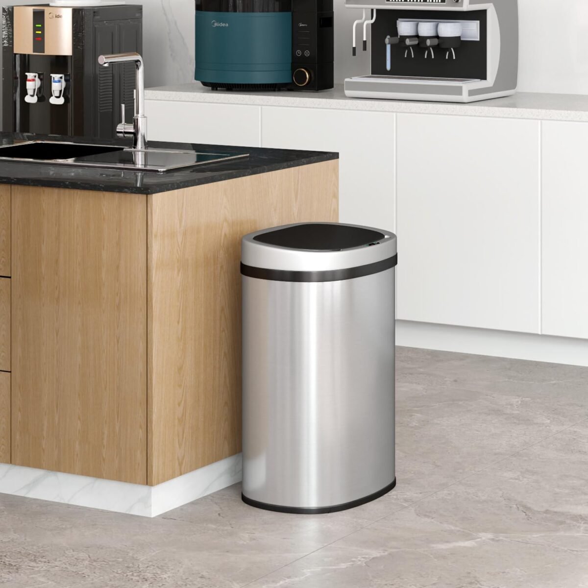 1746828437 kitchen trash can with lid 13 gallon automatic garbage can for bathro.jpg