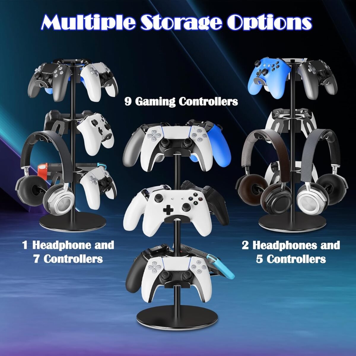 1748049485 controller holder stand 3 tiers rotatable gaming headset stand compat.jpg