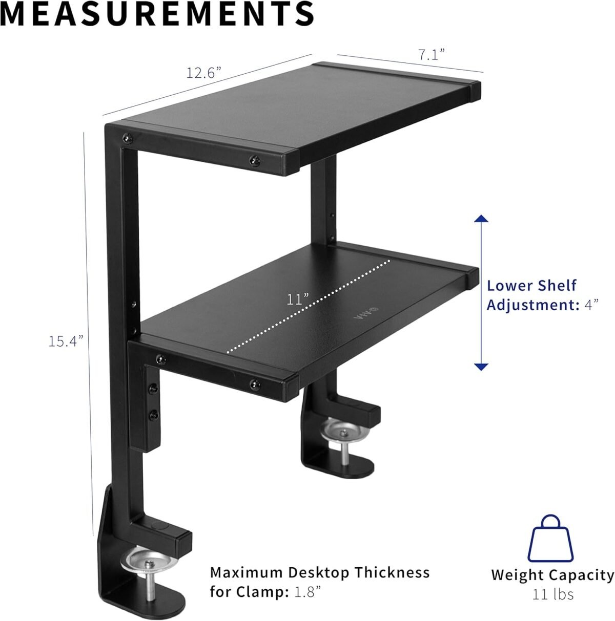 1748309448 vivo clamp on 13 inch above or below desk 2 tier shelving unit for tab.jpg