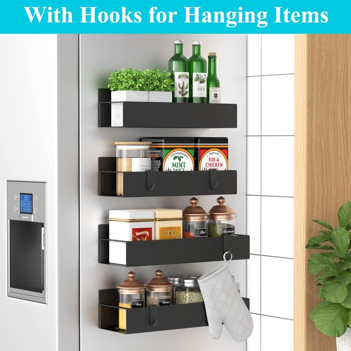 4 pack magnetic spice storage rack organizer for refrigerator and oven.jpg