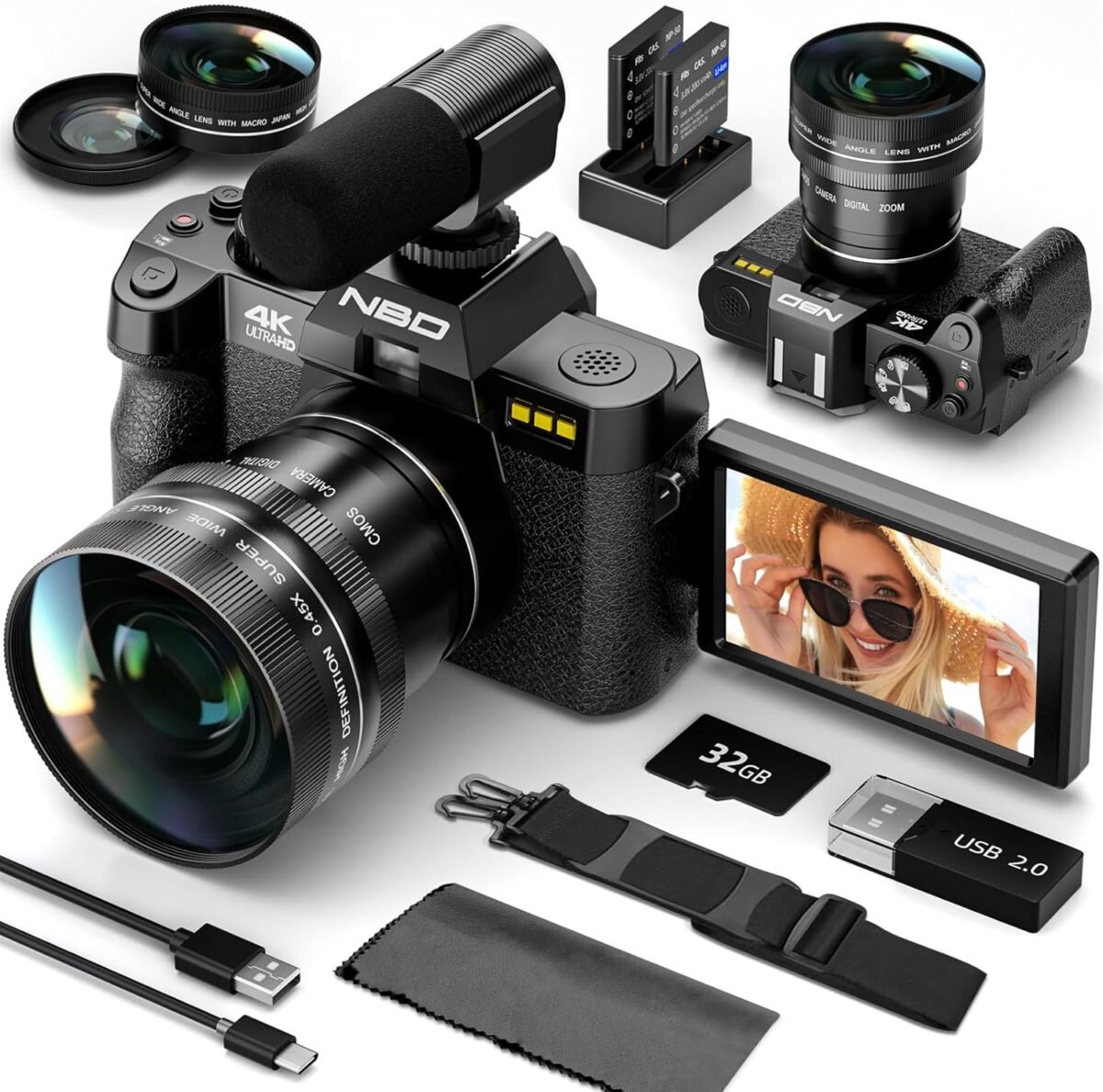 48mp digital cameras for photography 16x zoom travel camera with 180.jpg