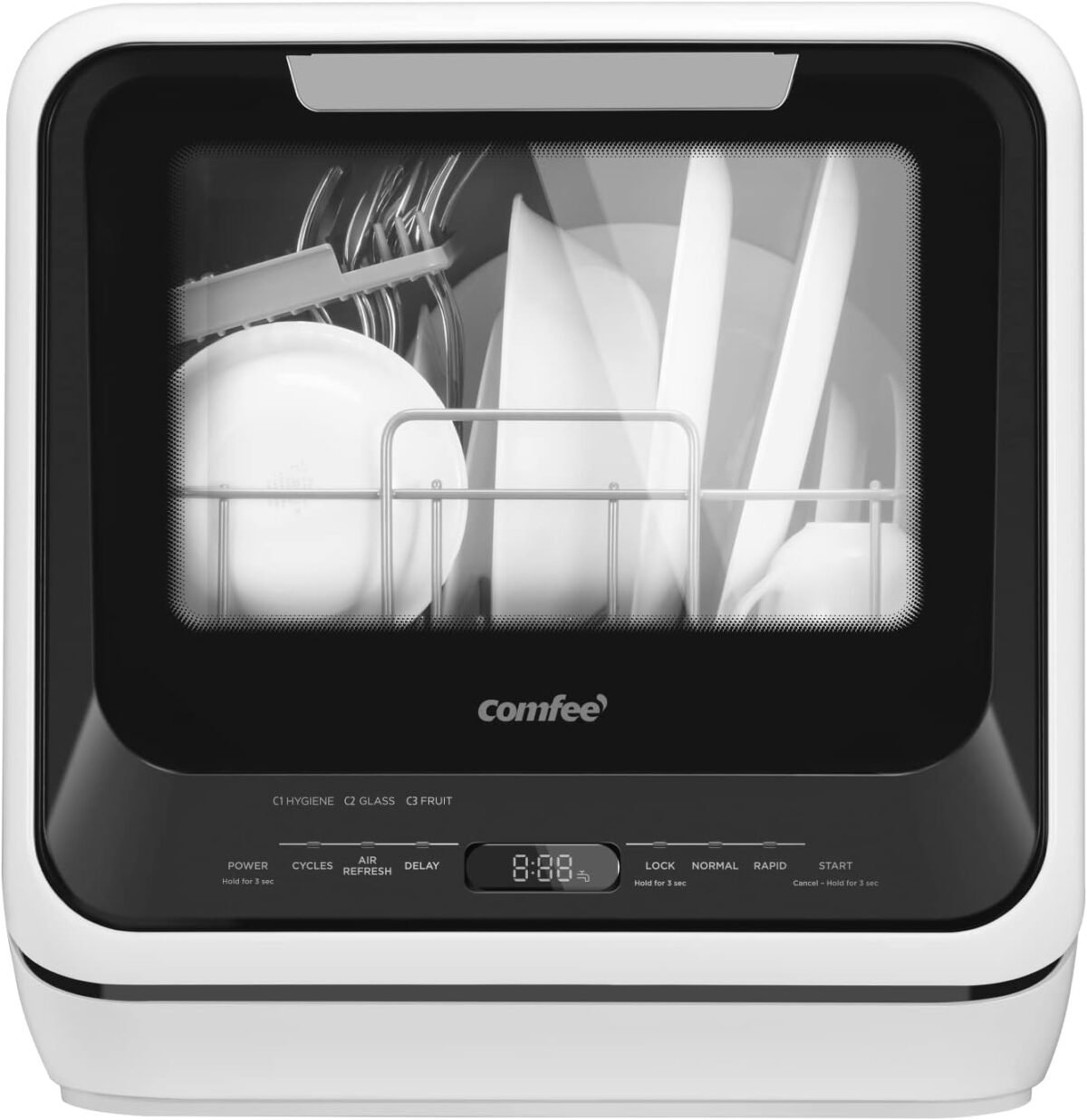 Comfee portable mini dishwasher countertop with 5l built in water tan.jpg