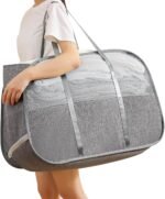 Collapsible laundry baskets with easy carry handles 95l clothes hampe.jpg
