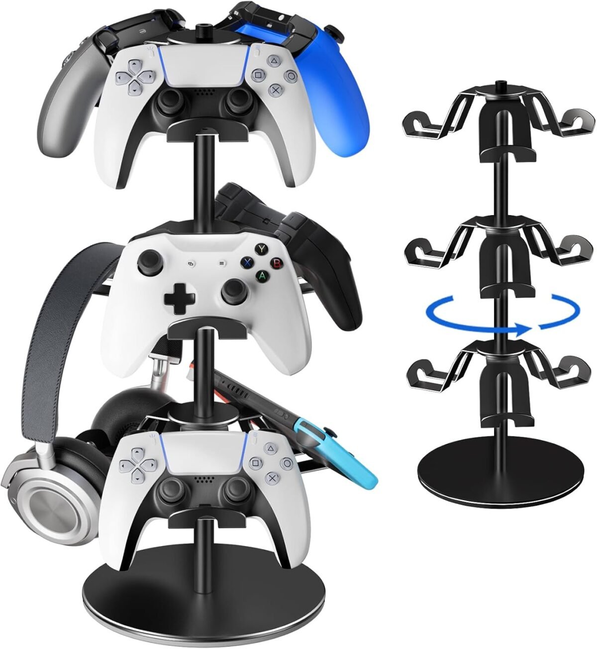 Controller holder stand 3 tiers rotatable gaming headset stand compat.jpg