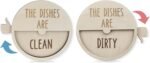 Dishwasher status magnet clean dirty indicator wood kitchen sign wit.jpg