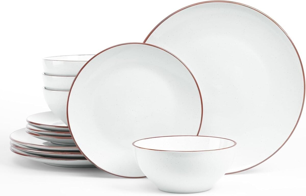 Famiware venus ceramic plates and bowls sets speckled dinnerware dish.jpg