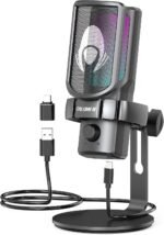 Gaming usb microphone for pc podcast condenser mic with rgb lights m.jpg
