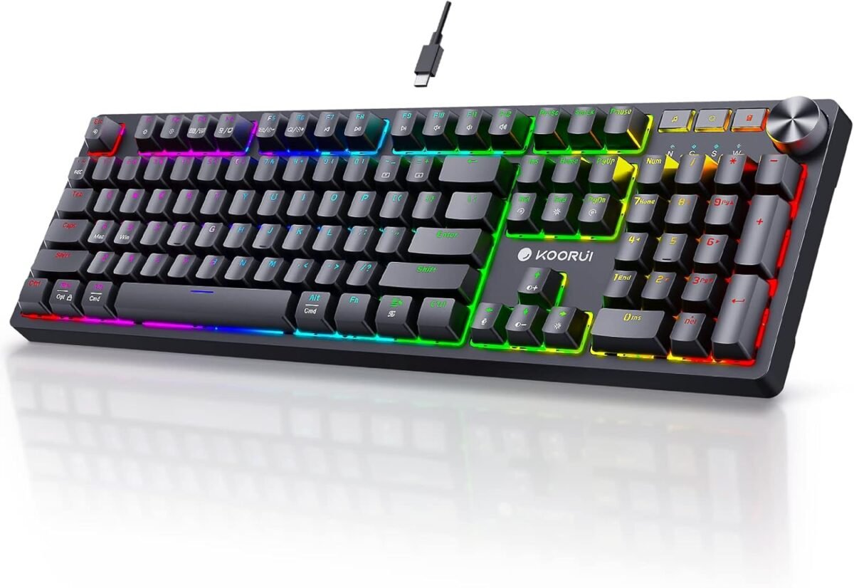 Koorui wired gaming keyboards with blue switchhot swap mechanical key.jpg