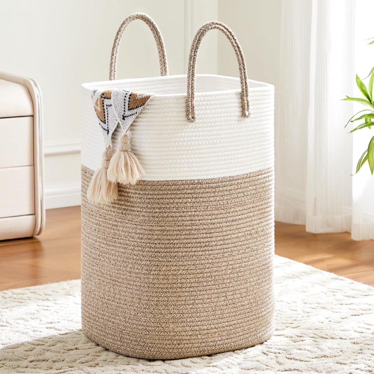 Laundry basketwoven cotton rope laundry hamper sorters60l versatile.jpg