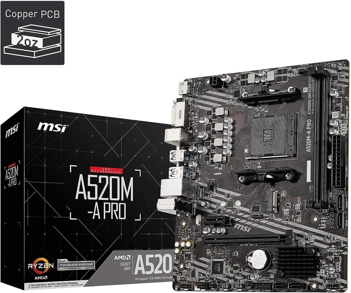 Msi a520m a pro gaming motherboard amd ryzen 5000 am4 ddr4 pcie 3.jpg