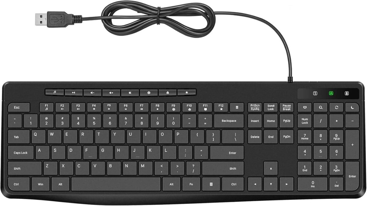 Quiet usb multimedia keyboard with low profile chiclet keys number pa.jpg