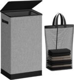 Soledi laundry hamper with lid 100l large tall collapsible laundry b.jpg