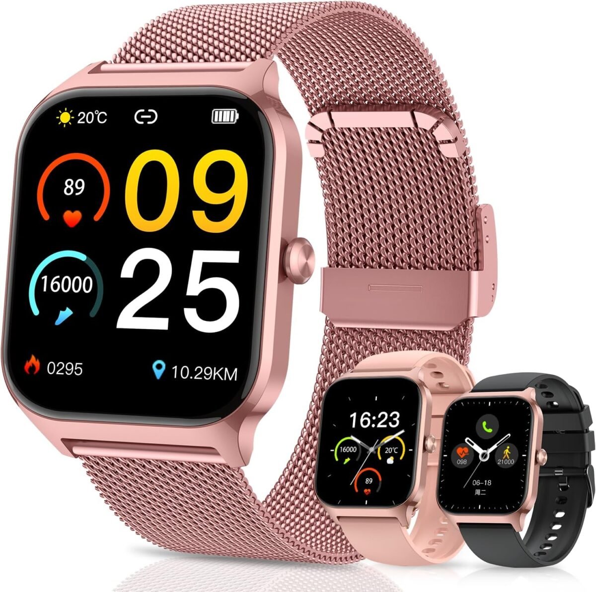 Smart watch for women fitness tracker rose gold makeanswer call smar.jpg