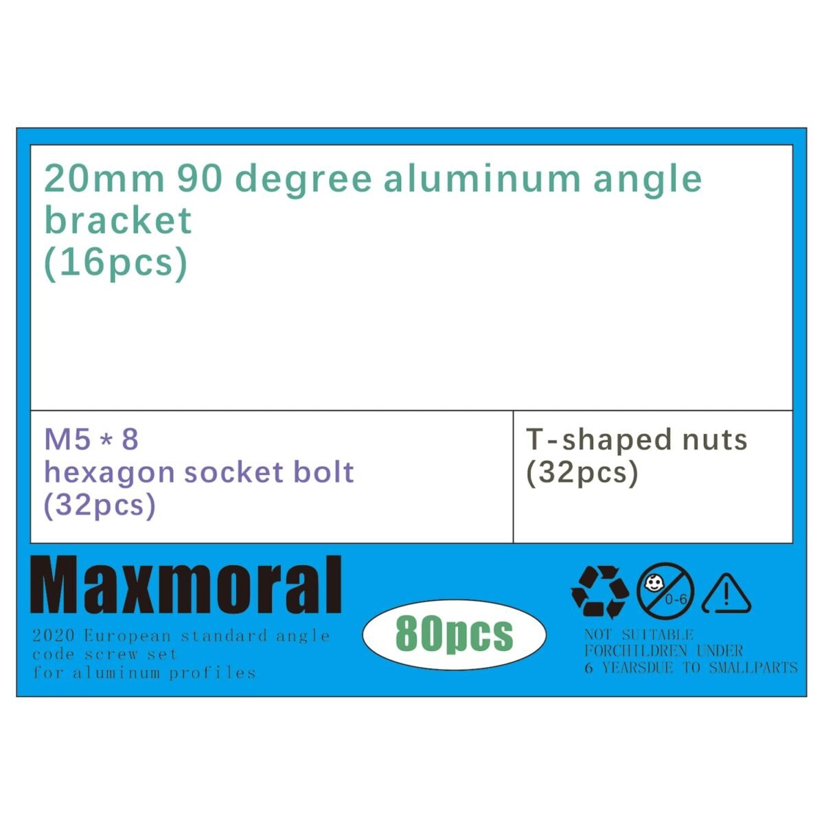 1748744438 maxmoral 80pcs 2020 aluminium profiles european standard angle screw s.jpg