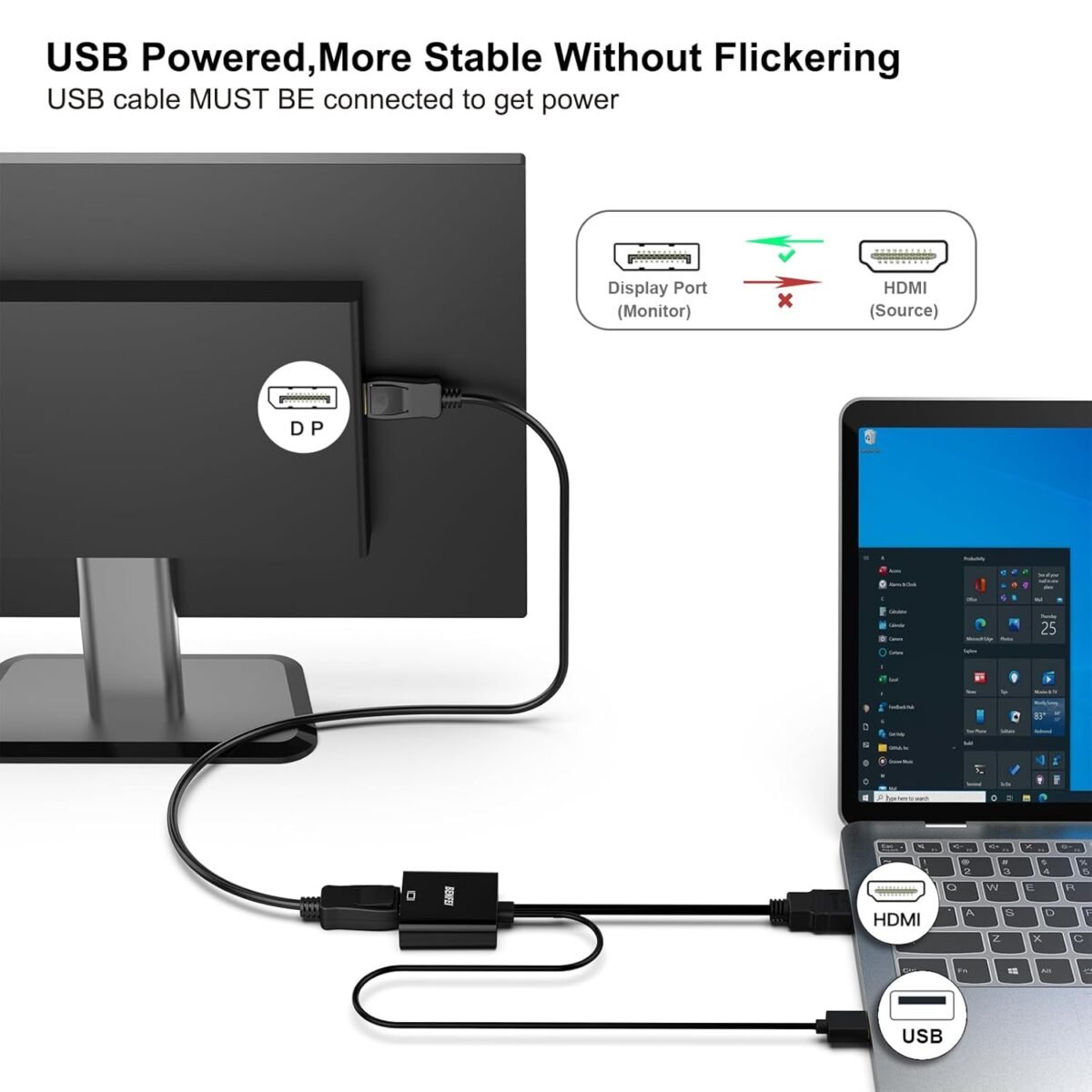 1749169468 benfei hdmi to displayport uni directional hdmi source to displaypo.jpg