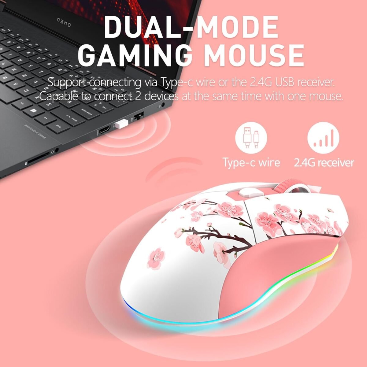 1749261178 dareu sakura pink wireless gaming mouse with charging dock rechargeabl.jpg