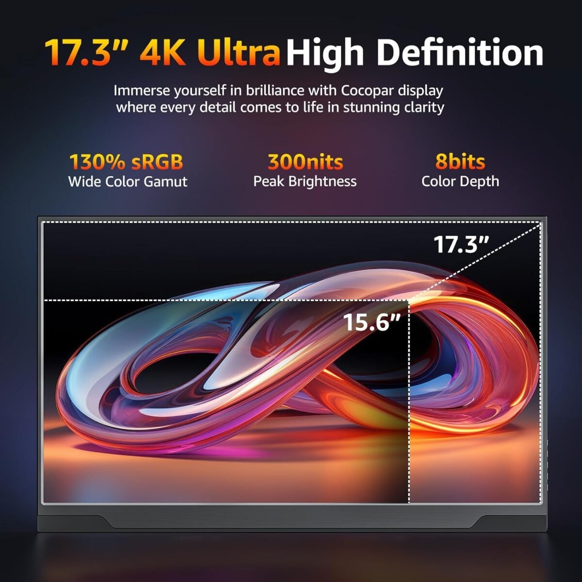 1750114208 cocopar portable monitor 4k 17.3 inch uhd freesync hdr ips 130 srgb.jpg