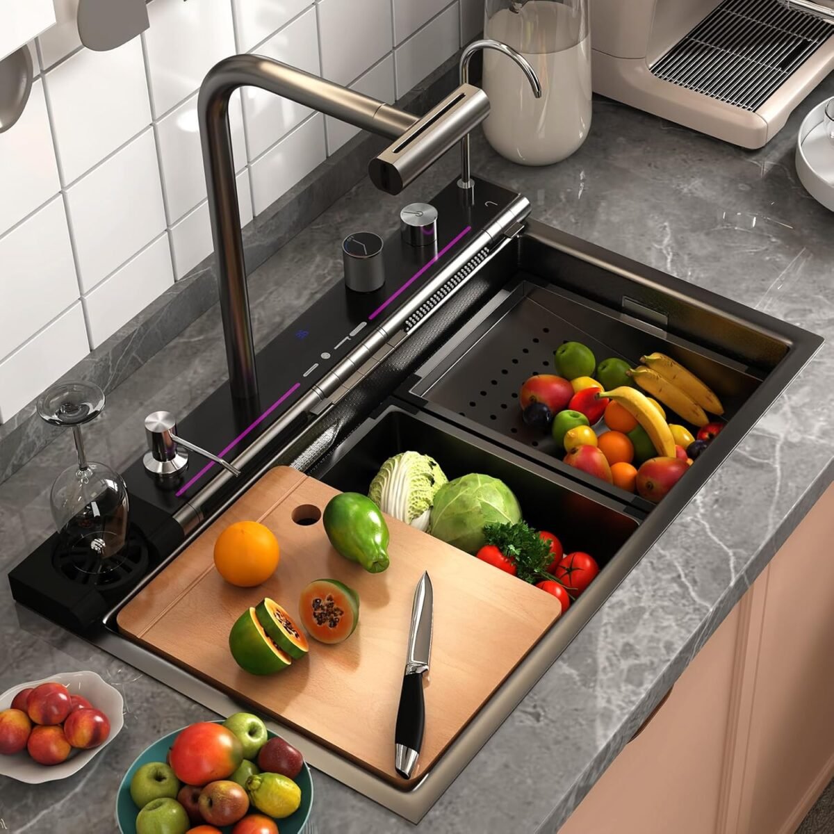 1750212583 smart kitchen sink 304 stainless steel honeycomb single bowl kitchen s.jpg