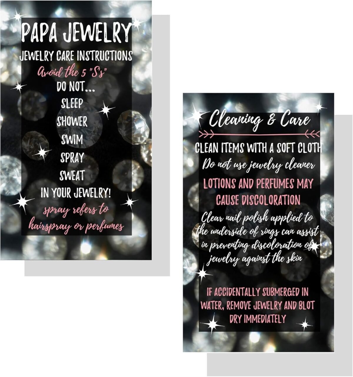1750282680 jewelry cleaning and care cards for papa package of 50 bling silve.jpg