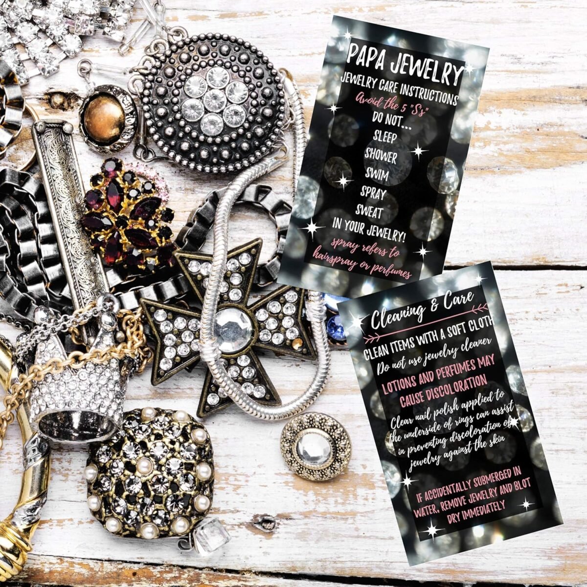 1750282681 jewelry cleaning and care cards for papa package of 50 bling silve.jpg