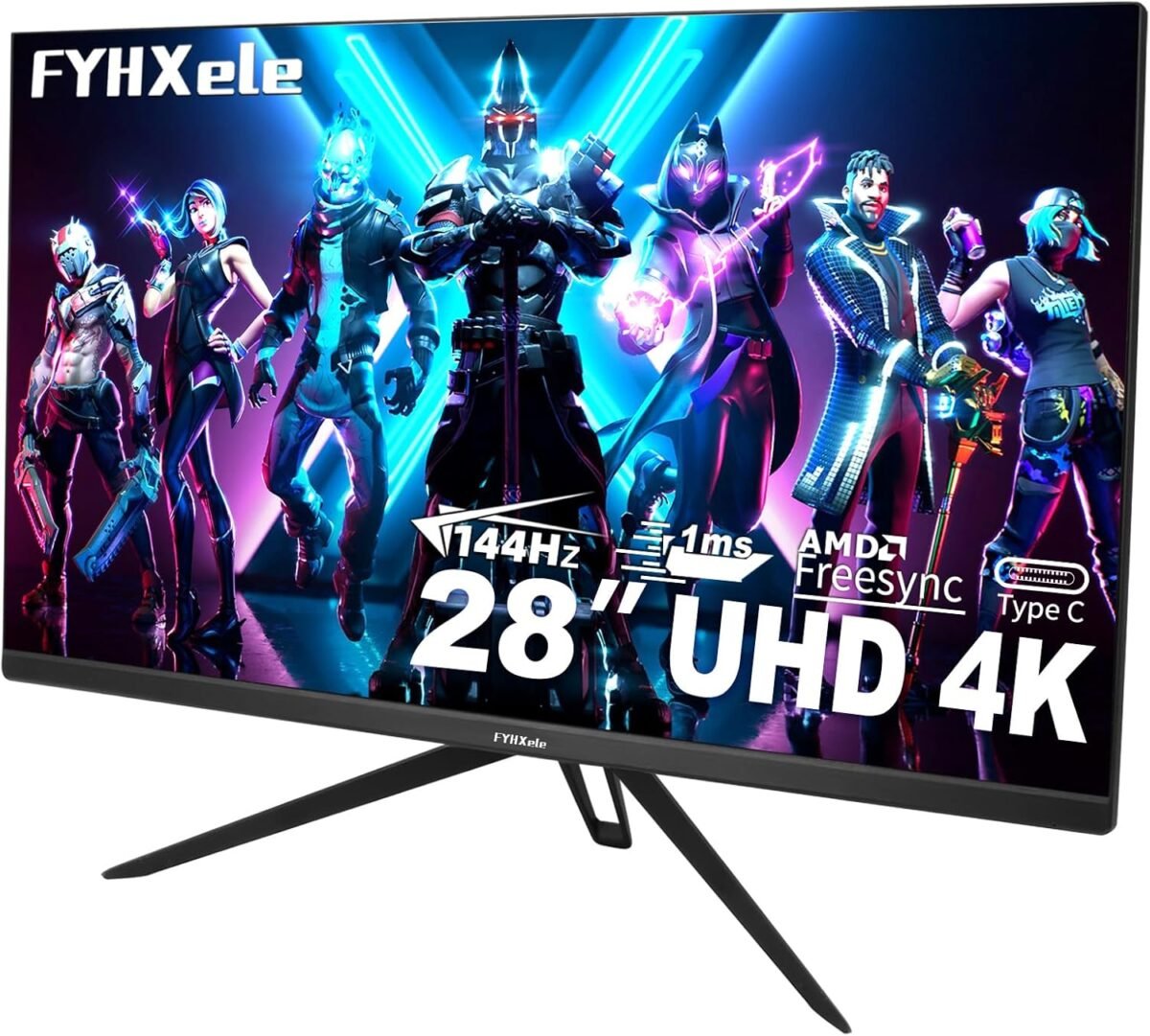 28 inch 4k gaming monitor 144hz 1ms，ips screen with hdr400 100 srgb，.jpg