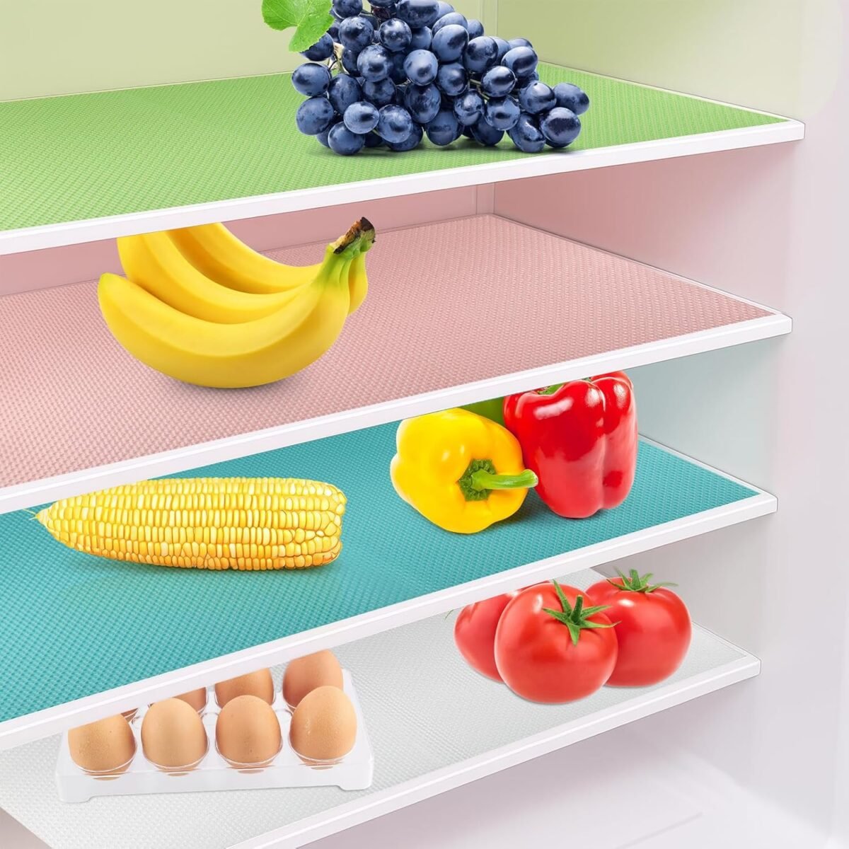 8 pack refrigerator liners washable fridge shelf mats non slip glass.jpg