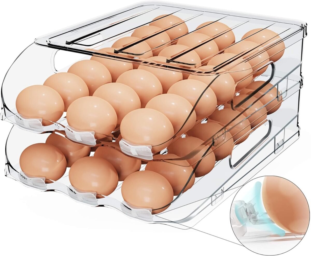 Egg holder for fridge automatic steady rolling egg dispenser with sil.jpg