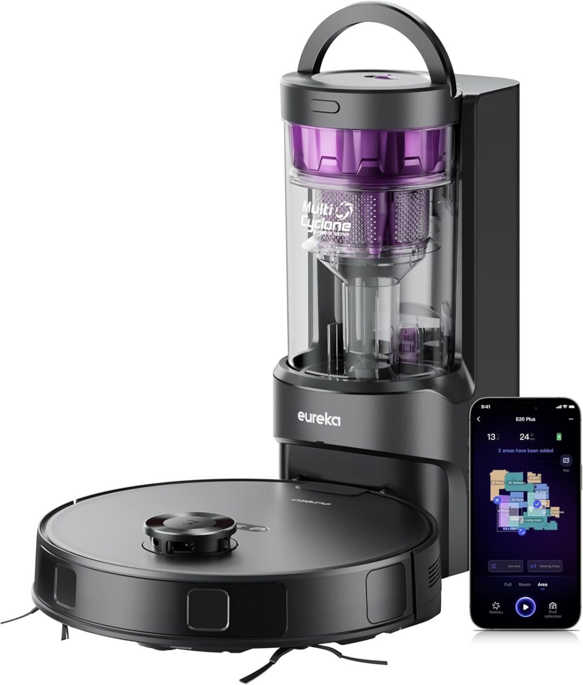 Eureka e20 plus robot vacuum with bagless self emptying station robot.jpg
