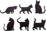 Fox valley traders cat silhouette fridge magnets set of 6 black one.jpg