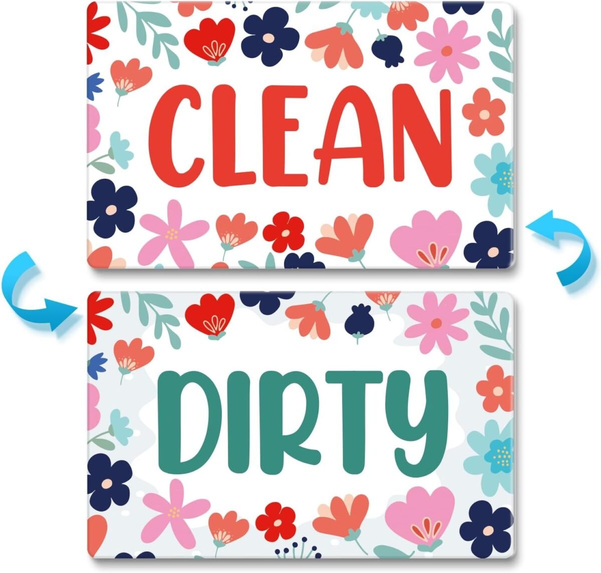 Funny cartoon flower clean dirty dishwasher magnet sign washing machi.jpg