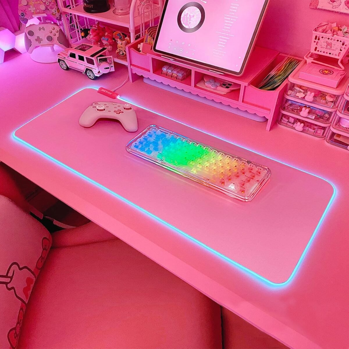 Jmiyav pink rgb gaming mouse pad 31.5x12 inch pc xl large extended glo.jpg