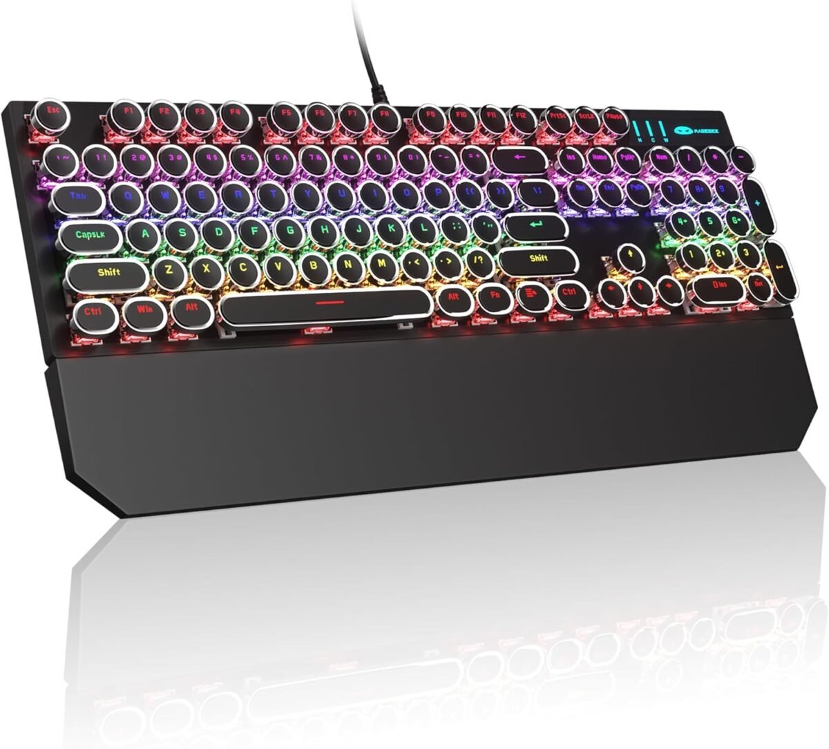 Magegee typewriter mechanical gaming keyboard retro black punk round.jpg