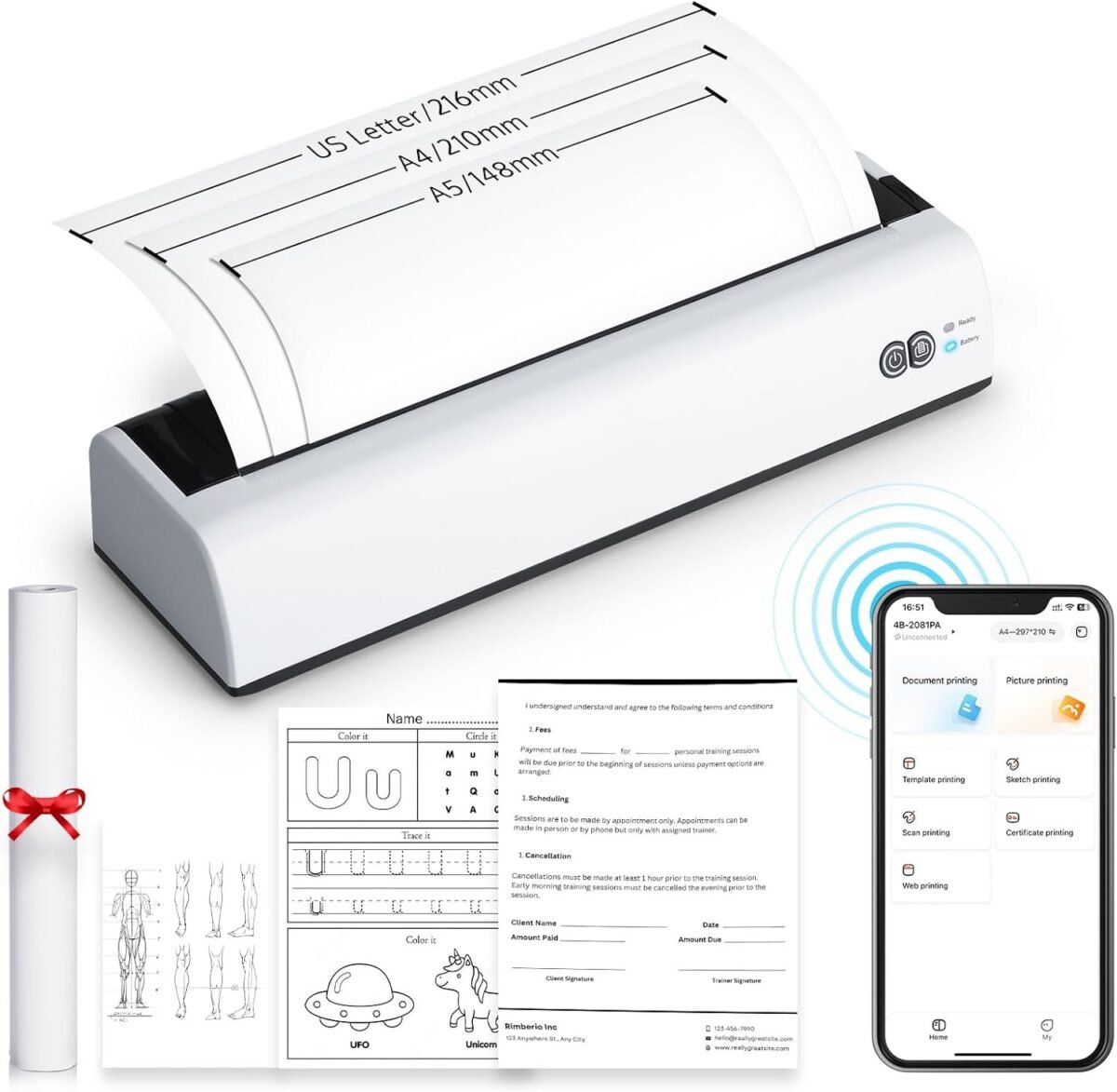 Offnova portable printer wireless for travel thermal inkless printer.jpg