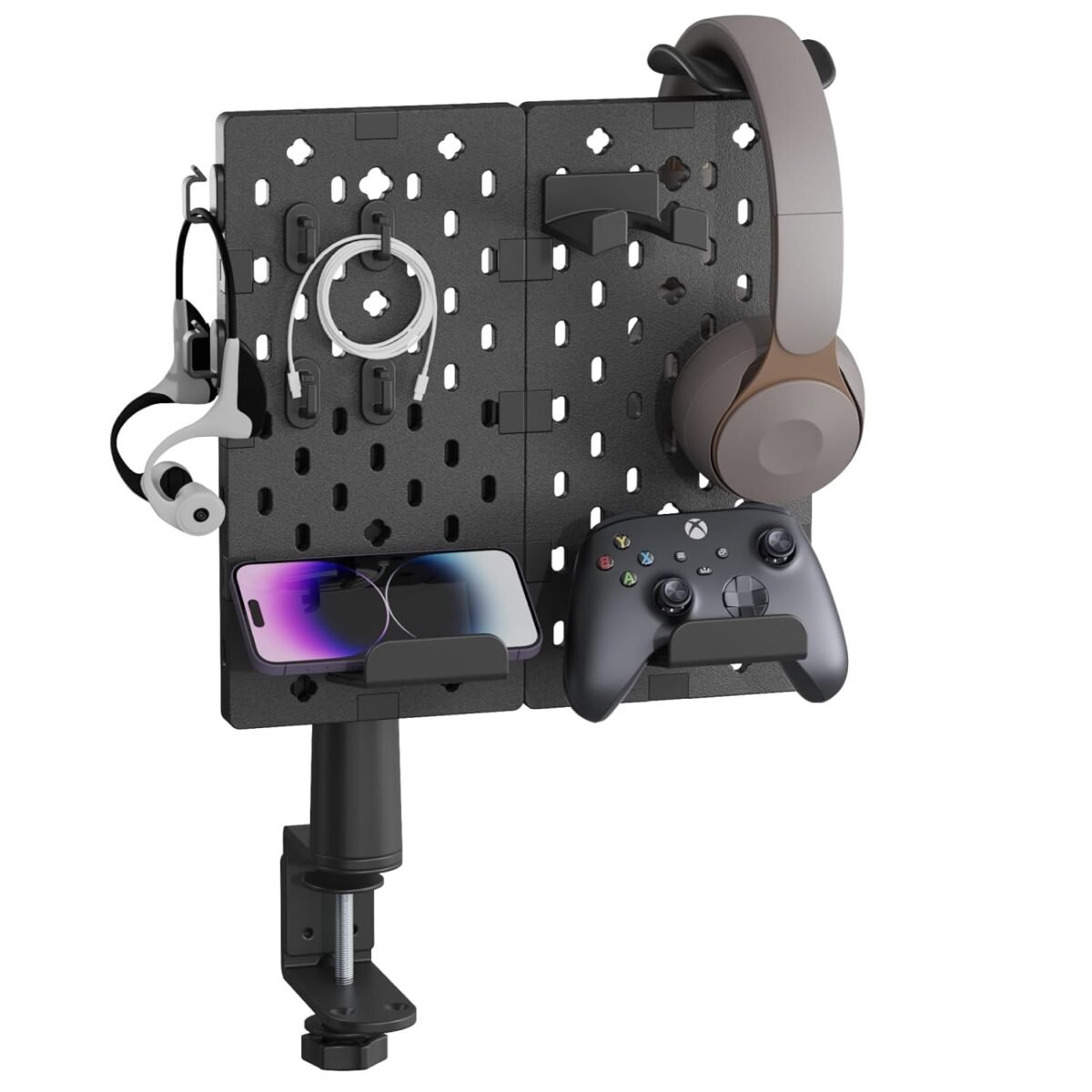 Pegzone headphone and controller holder rotating gaming accessories o.jpg