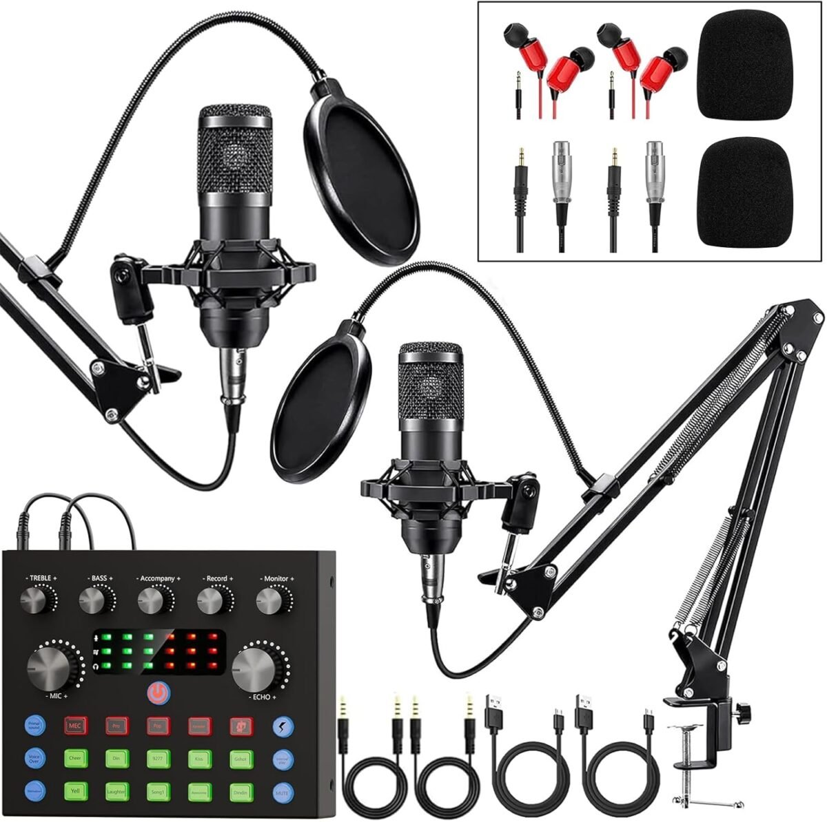 Podcast equipment bundle for 2 audio interface with voice changer con.jpg