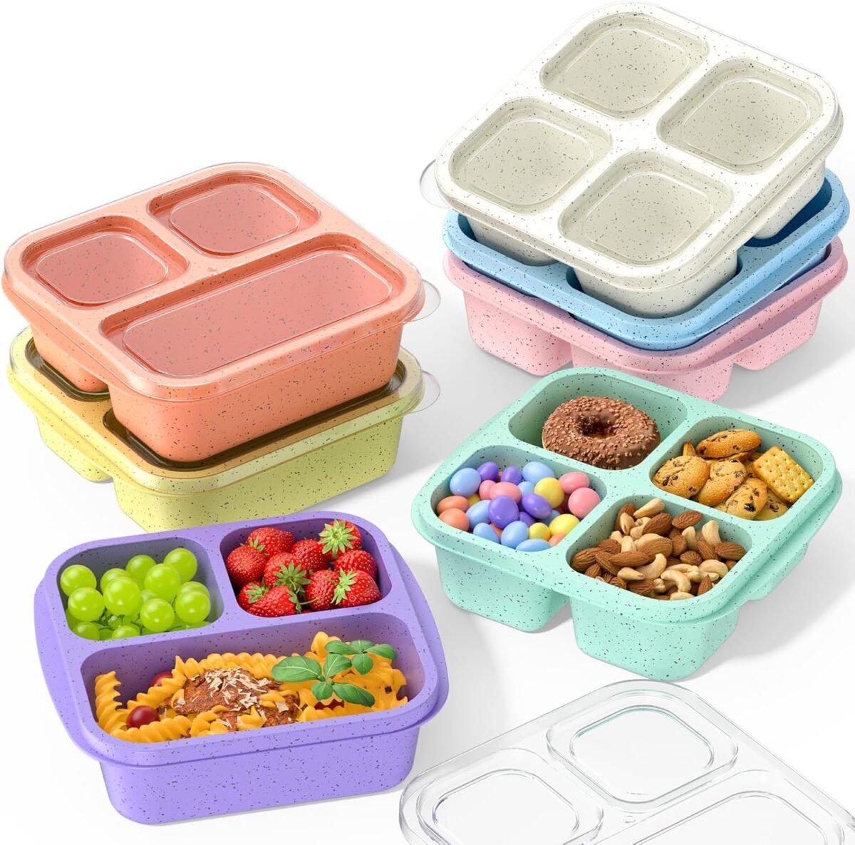 Snack boxes 7 pack reusable stackable bento lunch box set for kids.jpg