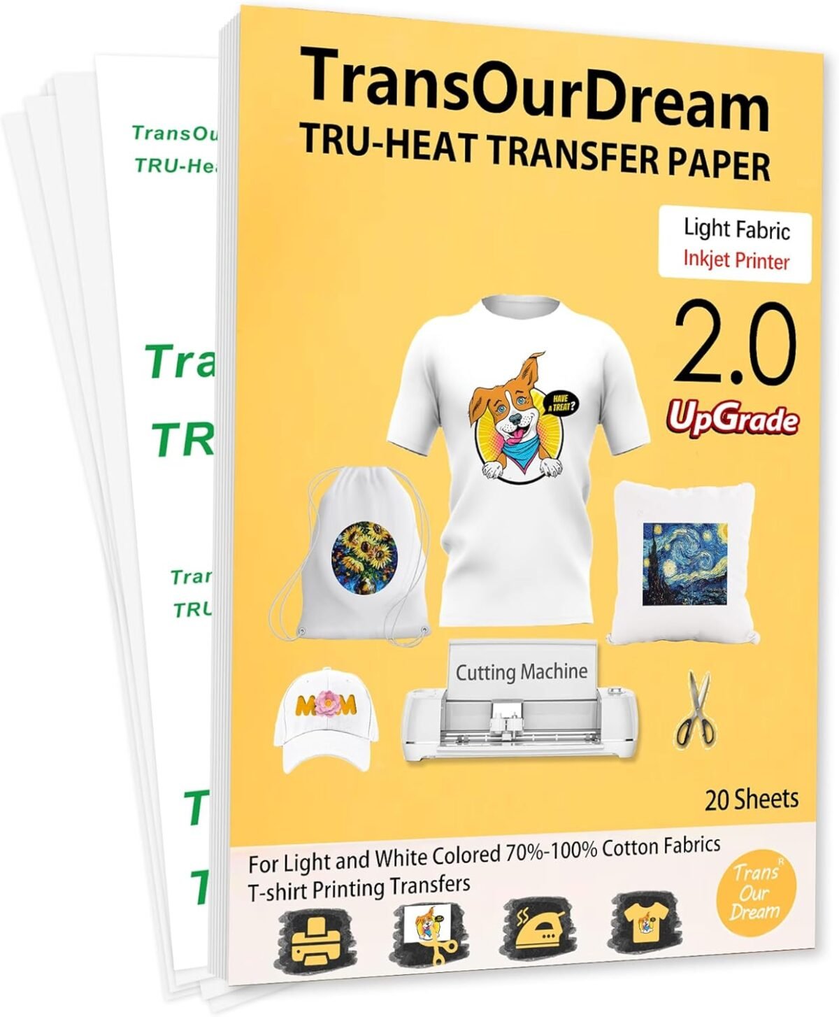 Transourdream upgraded iron on heat transfer paper for t shirts 20 sh.jpg