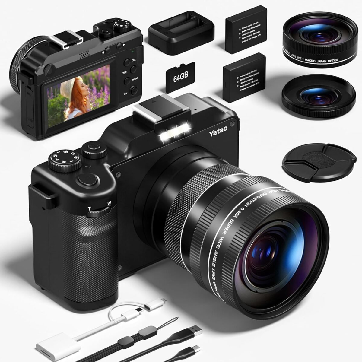 Yatao digital camera with wifi 4k 5k 64mp photography camera kit for.jpg