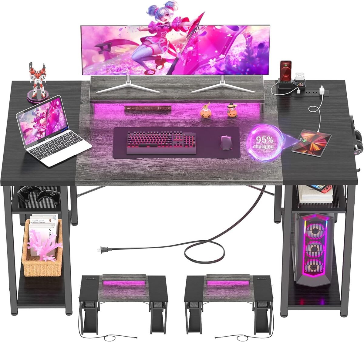 Armocity computer desk with led lights 55 inch desk with power outlet.jpg