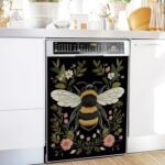 1752373003 bee magnet dishwasher coverflower plant magnet sticker fridge panel d.jpg