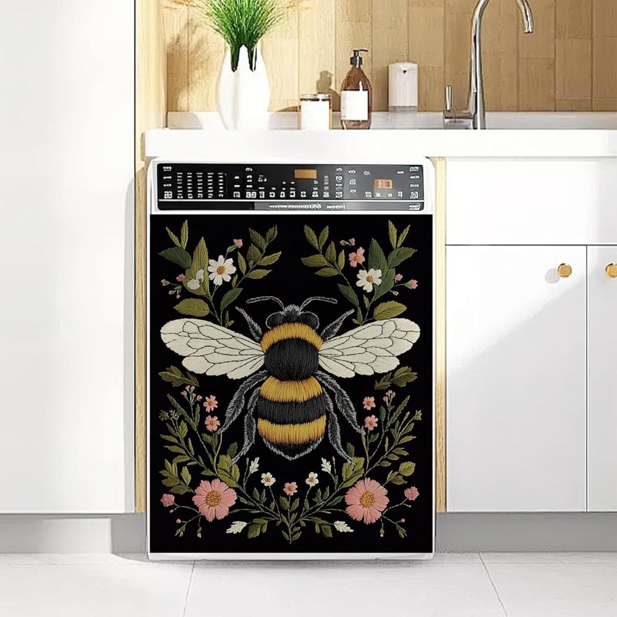 1752373009 bee magnet dishwasher coverflower plant magnet sticker fridge panel d.jpg