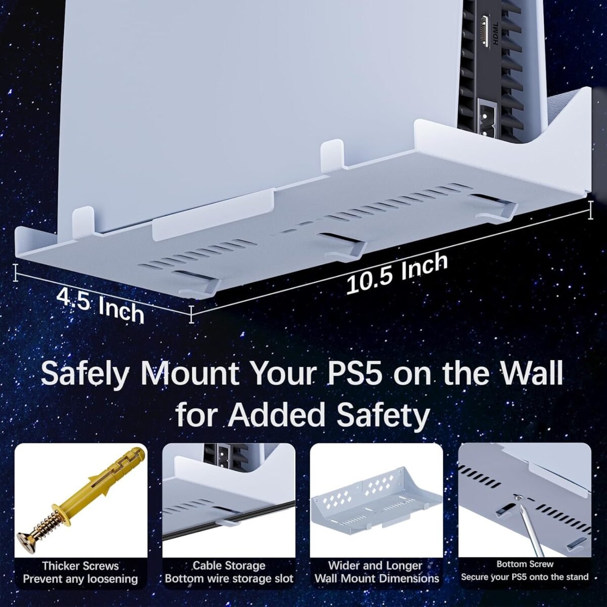 1752378507 hosanwell ps5 wall mount kit with charging station compatible with pl.jpg