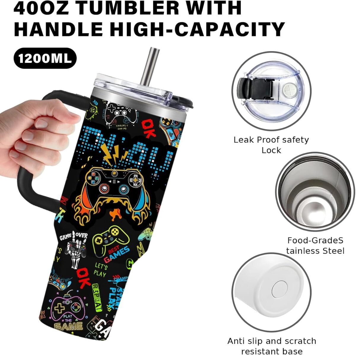 1752551988 gamer gifts for men boys tumbler with handle and straws 40oz stainless.jpg
