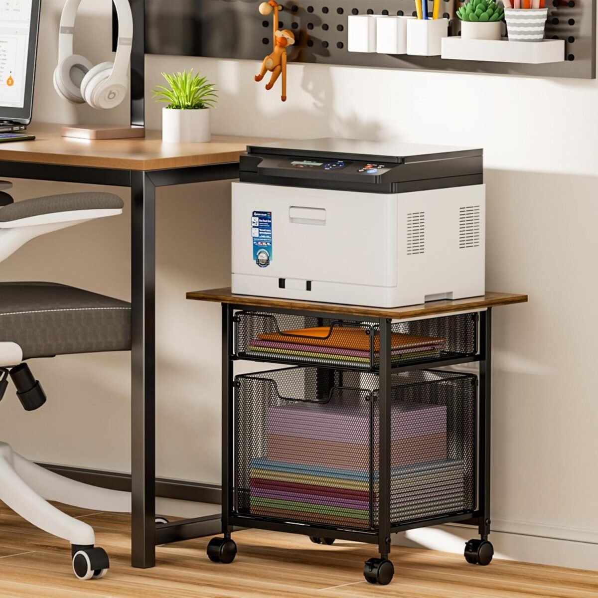 1753594115 printer stand with storage drawer printers table with extended deskto.jpg