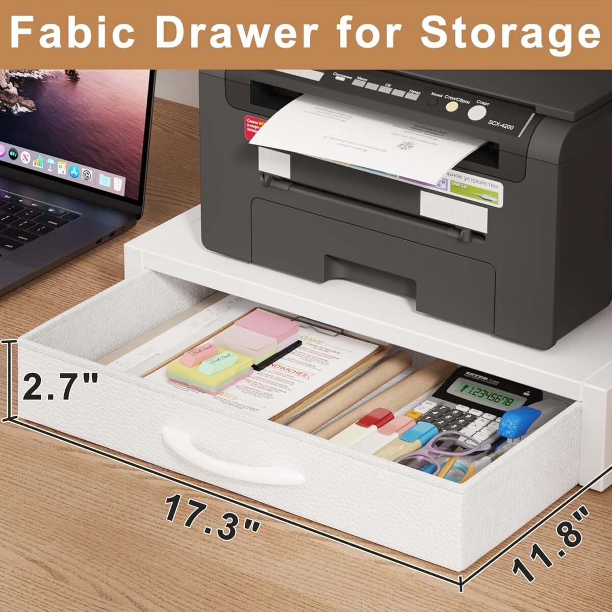 1753940334 2 tier desktop printer stand with fabric drawer prtiner table with st.jpg
