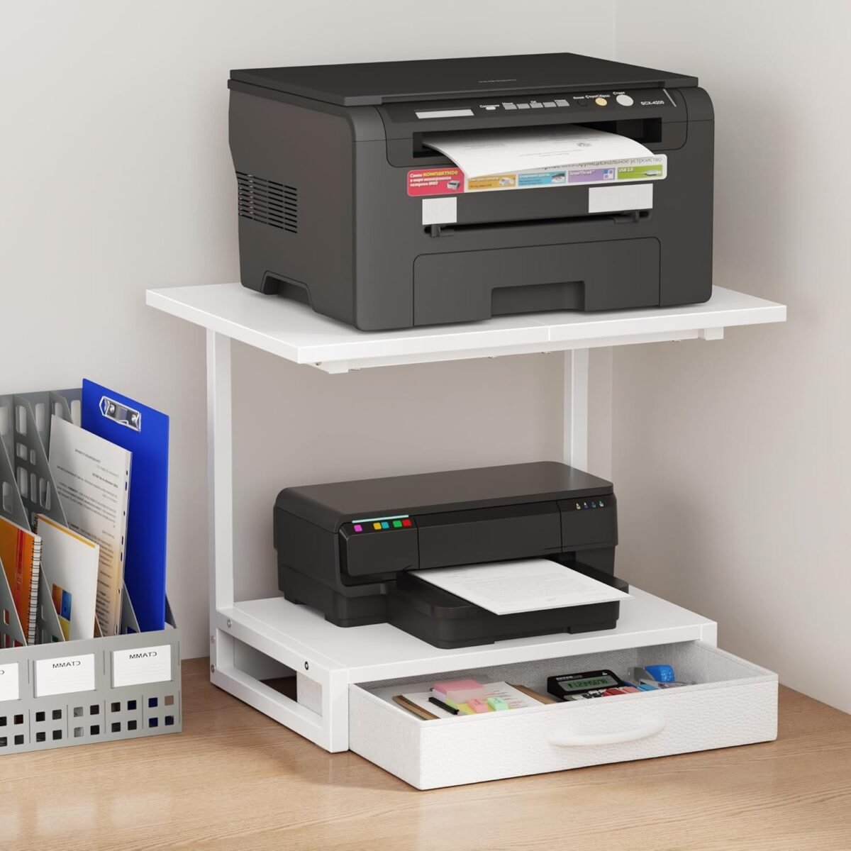 2 tier desktop printer stand with fabric drawer prtiner table with st.jpg